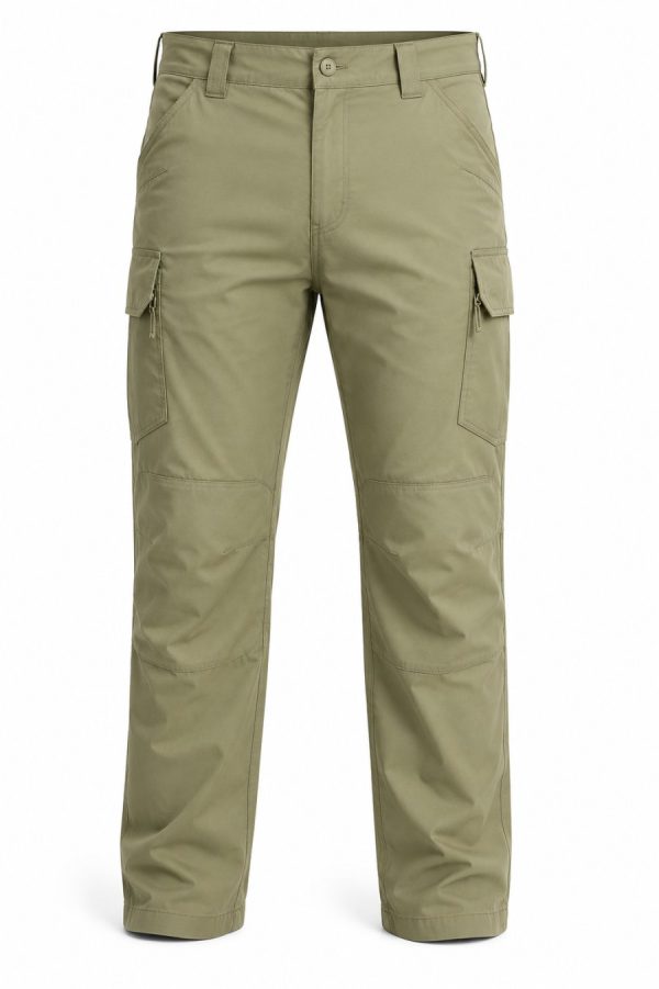Men's Khaki Cargo Pants – Cotton Blend with Multiple Utility Pockets